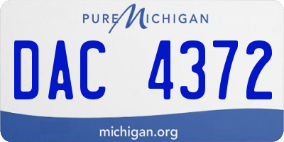 MI license plate DAC4372