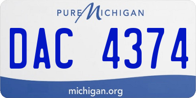 MI license plate DAC4374