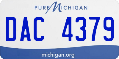 MI license plate DAC4379
