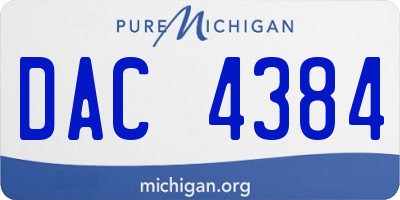MI license plate DAC4384
