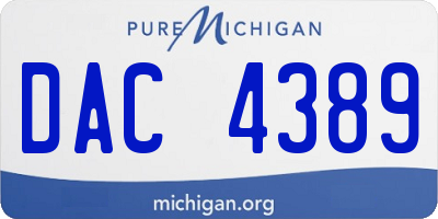 MI license plate DAC4389