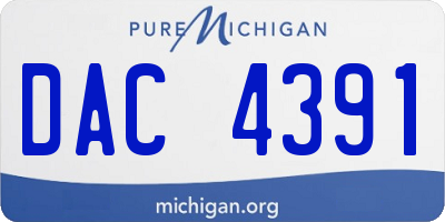 MI license plate DAC4391