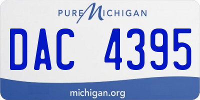 MI license plate DAC4395