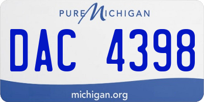 MI license plate DAC4398