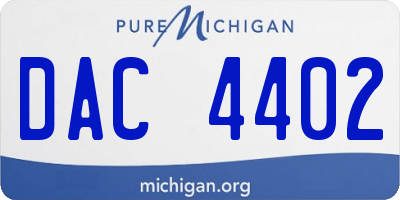 MI license plate DAC4402