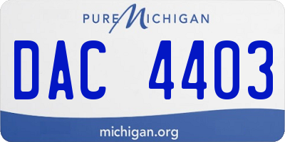 MI license plate DAC4403