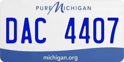 MI license plate DAC4407