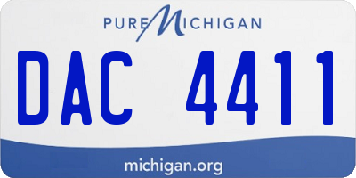 MI license plate DAC4411