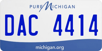 MI license plate DAC4414