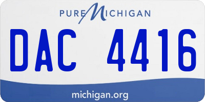 MI license plate DAC4416