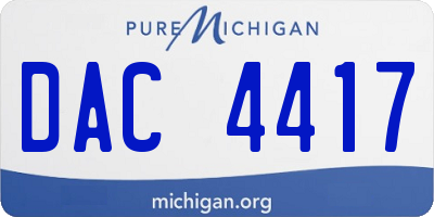 MI license plate DAC4417