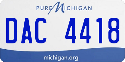 MI license plate DAC4418
