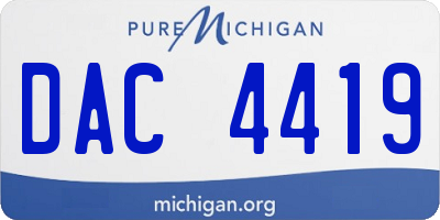 MI license plate DAC4419