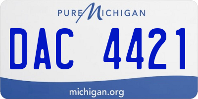 MI license plate DAC4421