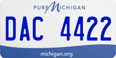 MI license plate DAC4422