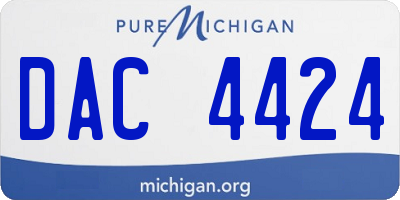 MI license plate DAC4424