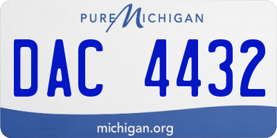 MI license plate DAC4432