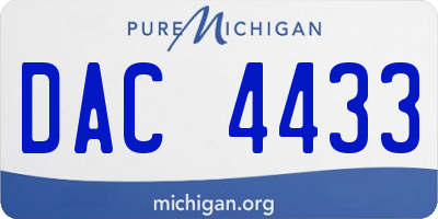 MI license plate DAC4433