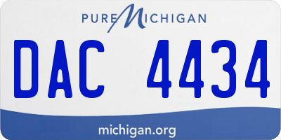 MI license plate DAC4434