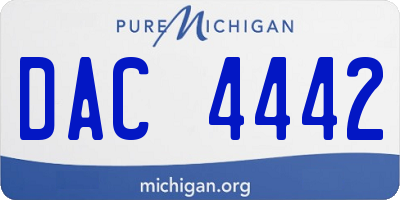 MI license plate DAC4442