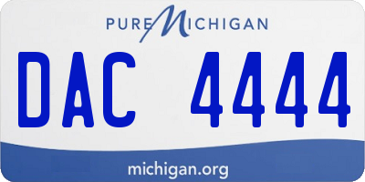 MI license plate DAC4444