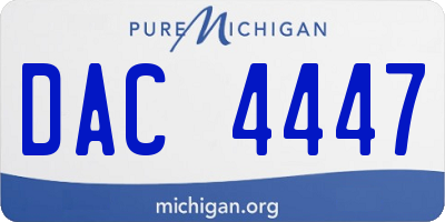 MI license plate DAC4447