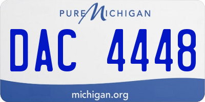 MI license plate DAC4448