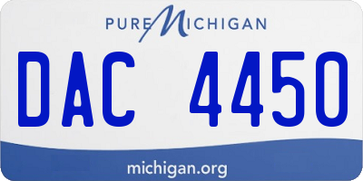 MI license plate DAC4450