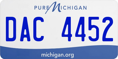 MI license plate DAC4452