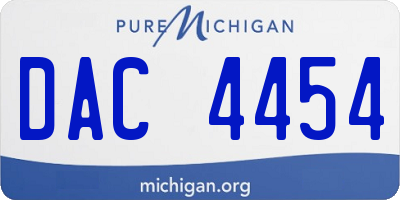 MI license plate DAC4454
