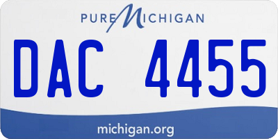 MI license plate DAC4455