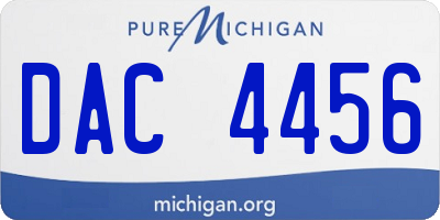 MI license plate DAC4456