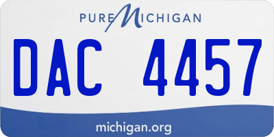 MI license plate DAC4457
