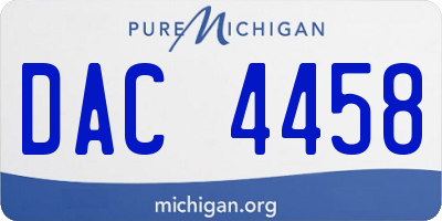 MI license plate DAC4458