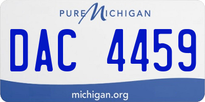 MI license plate DAC4459
