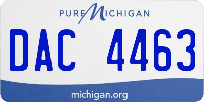 MI license plate DAC4463