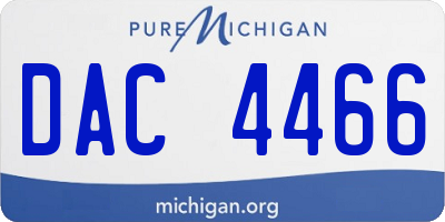 MI license plate DAC4466