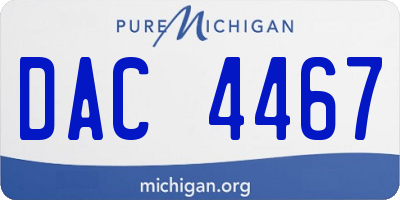 MI license plate DAC4467