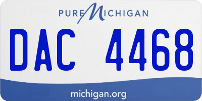 MI license plate DAC4468