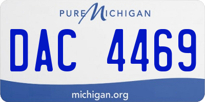 MI license plate DAC4469
