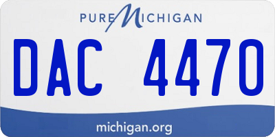 MI license plate DAC4470