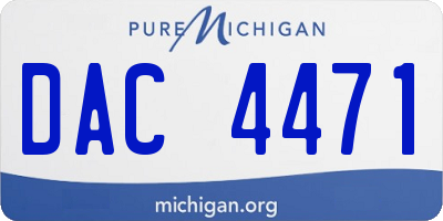 MI license plate DAC4471