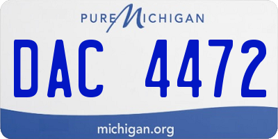 MI license plate DAC4472