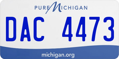 MI license plate DAC4473