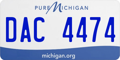 MI license plate DAC4474