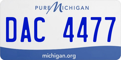 MI license plate DAC4477