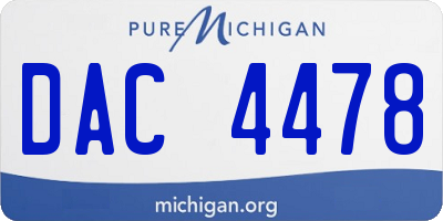 MI license plate DAC4478