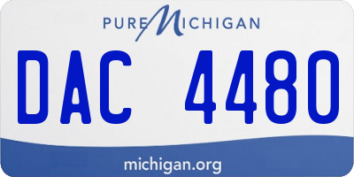 MI license plate DAC4480