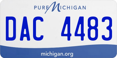 MI license plate DAC4483