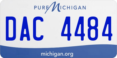 MI license plate DAC4484